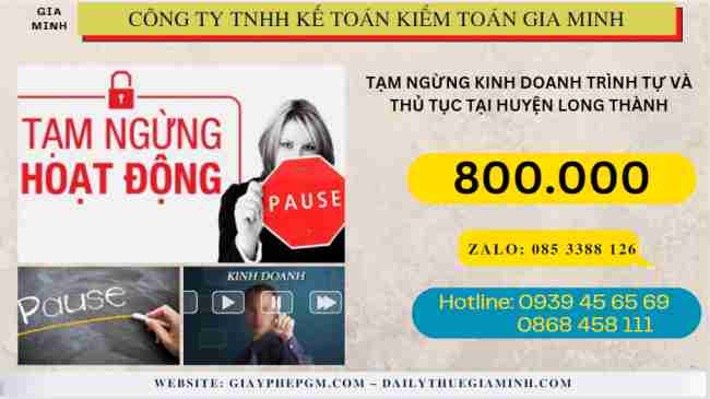 Chi phí tạm ngừng kinh doanh tại Huyện Long Thành