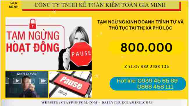 Chi phí tạm ngừng kinh doanh tại Huyện Phú Lộc
