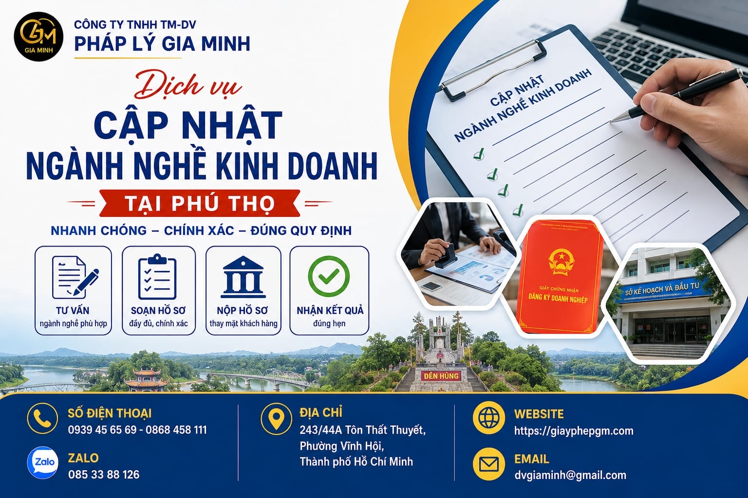 Dịch vụ cập nhật ngành nghề kinh doanh tại Phú Thọ