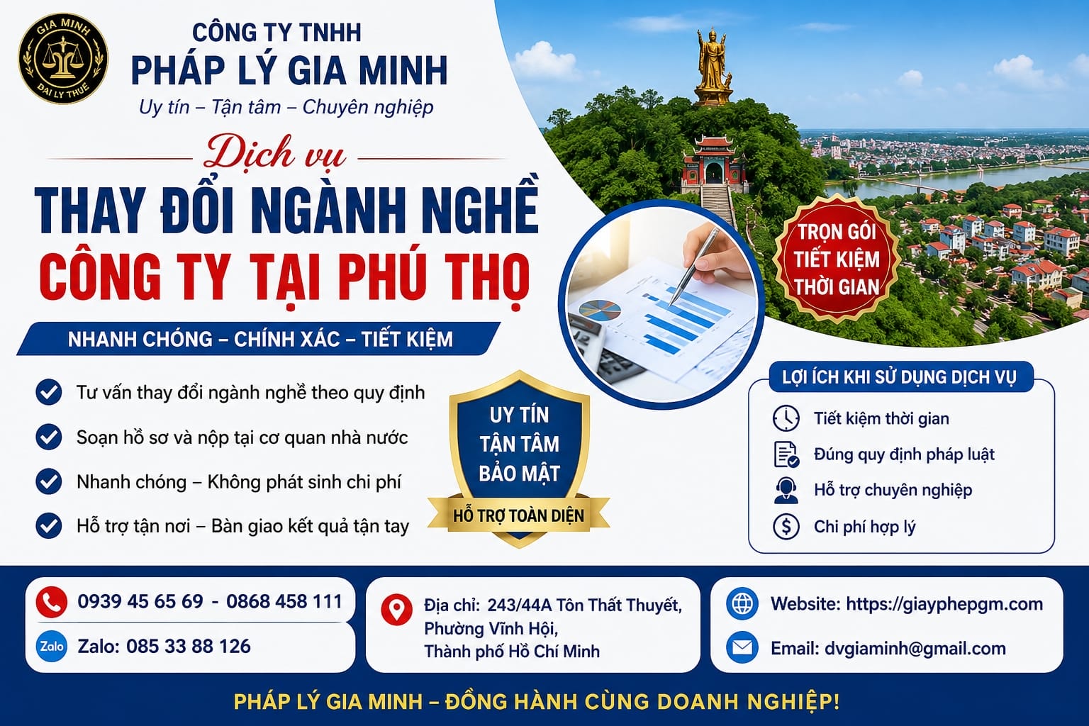 Dịch vụ thay đổi ngành nghề công ty tại Phú Thọ