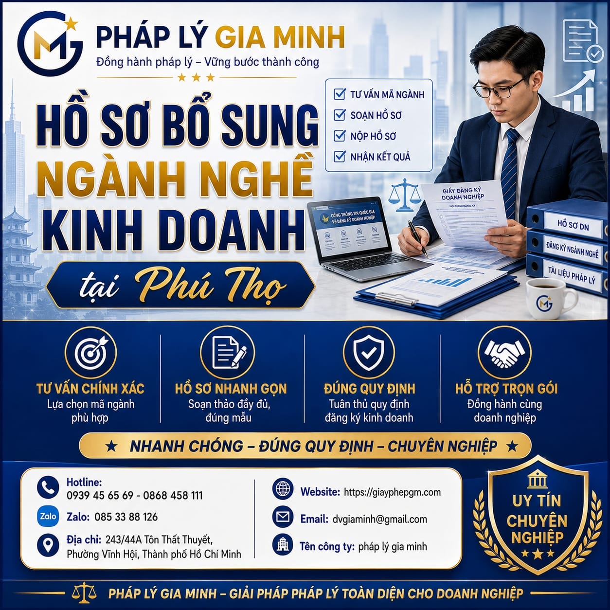 Hồ sơ bổ sung ngành nghề kinh doanh tại Phú Thọ