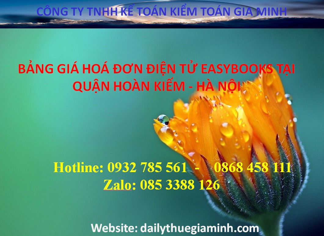 bảng giá hoá đơn điện tử easybooks tại Quận Hoàn Kiếm - Hà Nội