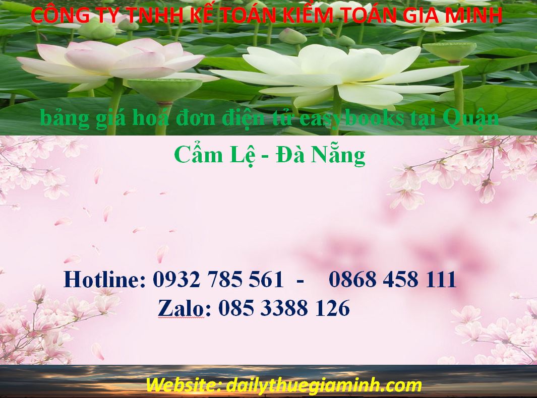 bảng giá hoá đơn điện tử easybooks tại Quận Cẩm Lệ - Đà Nẵng