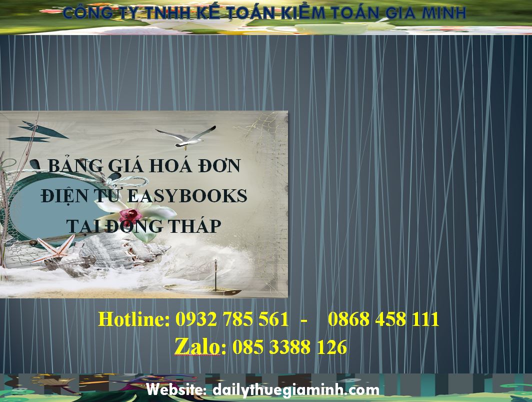 Bảng giá hoá đơn điện tử easybooks tại Đồng Tháp