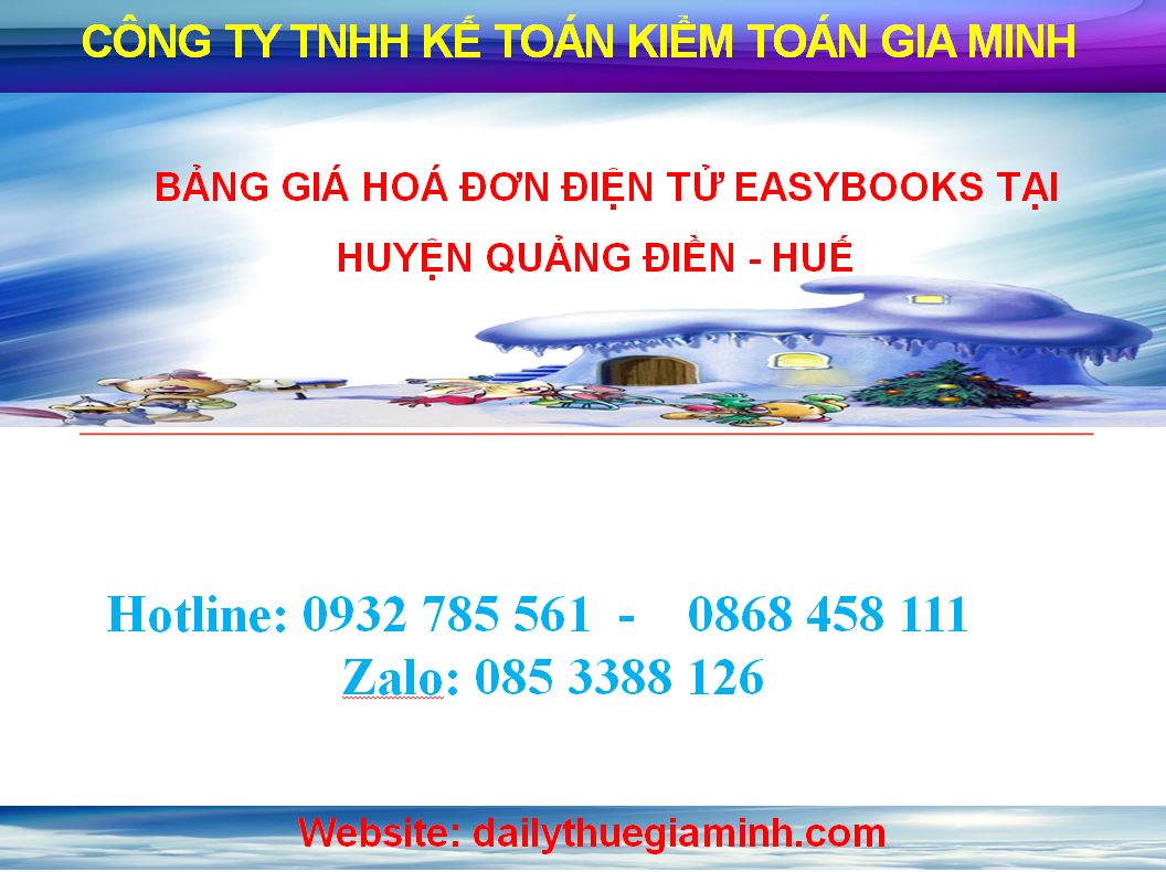 bảng giá hoá đơn điện tử easybooks tại Huyện Quảng Điền - Huế