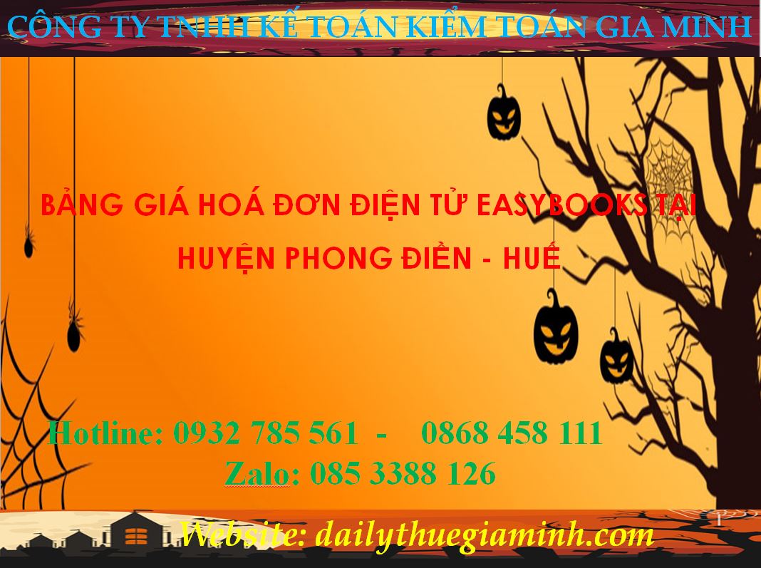 Bảng giá hoá đơn điện tử easybooks tại Huyện Phong Điền - Huế