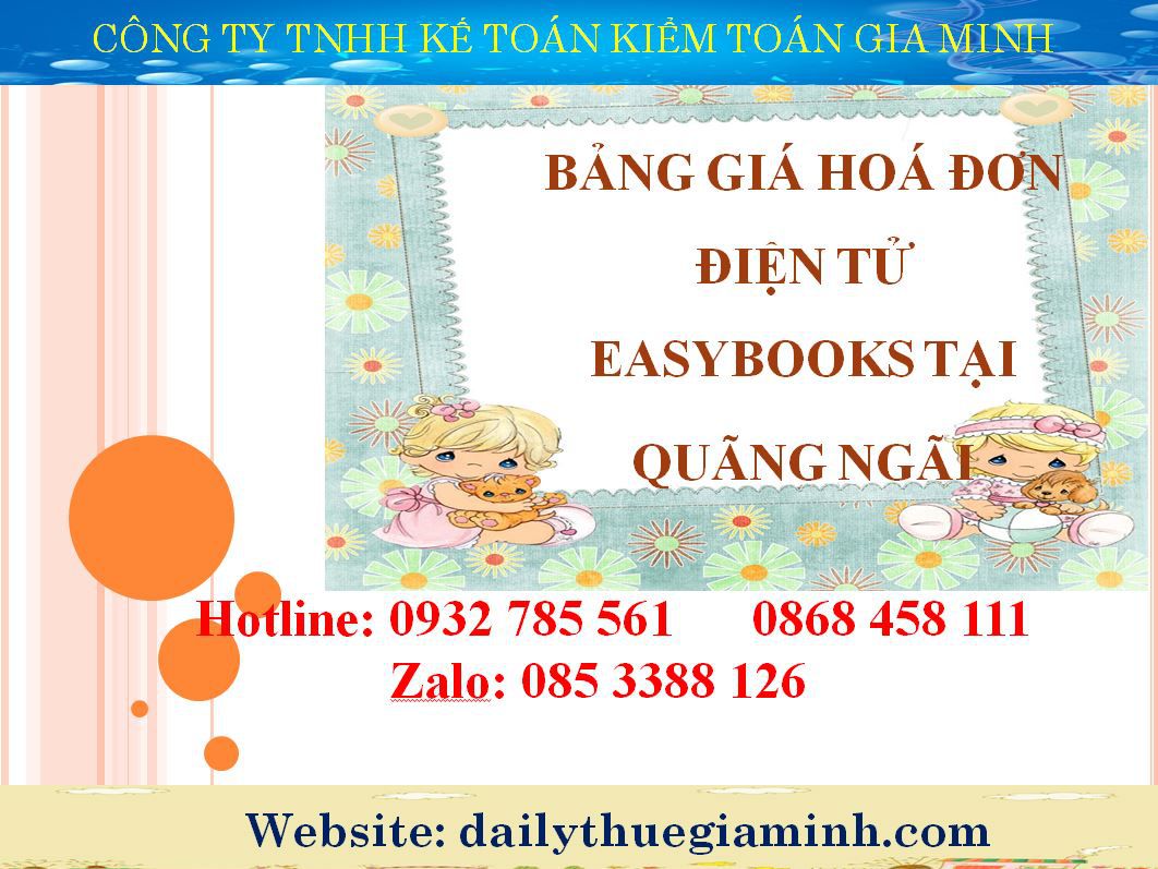 bảng giá hoá đơn điện tử easybooks tại Quảng Ngãi