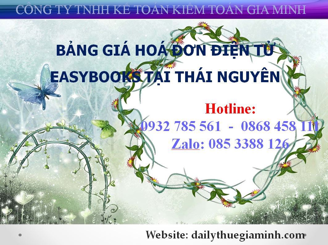 bảng giá hoá đơn điện tử easybooks tại Thái Nguyên