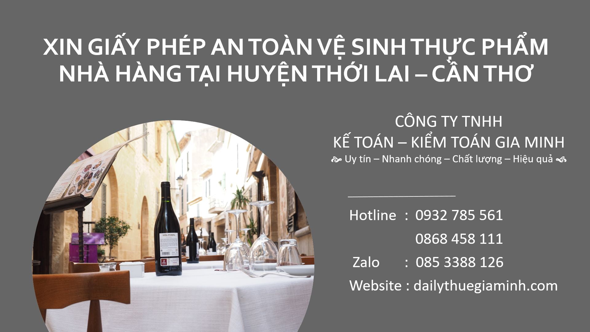 Xin giấy phép vệ sinh an toàn thực phẩm nhà hàng tại Huyện Thới Lai - Cần Thơ