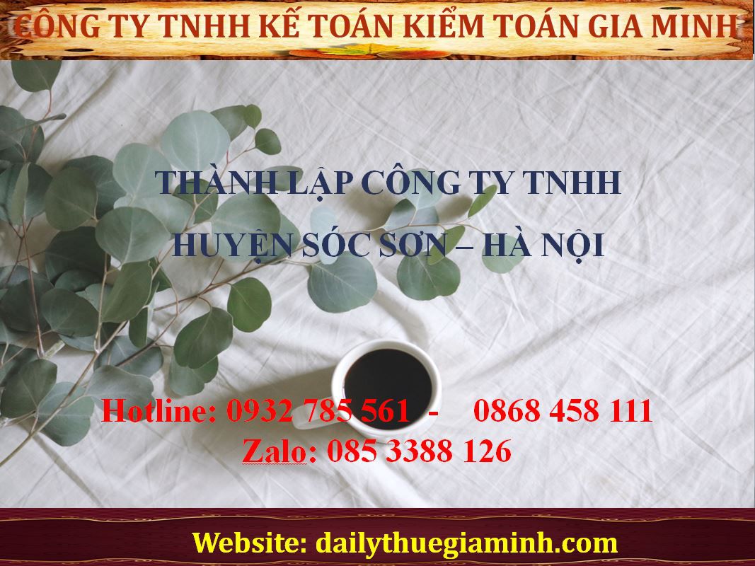 Thành lập công ty TNHH tại Huyện Sóc Sơn - Hà Nội