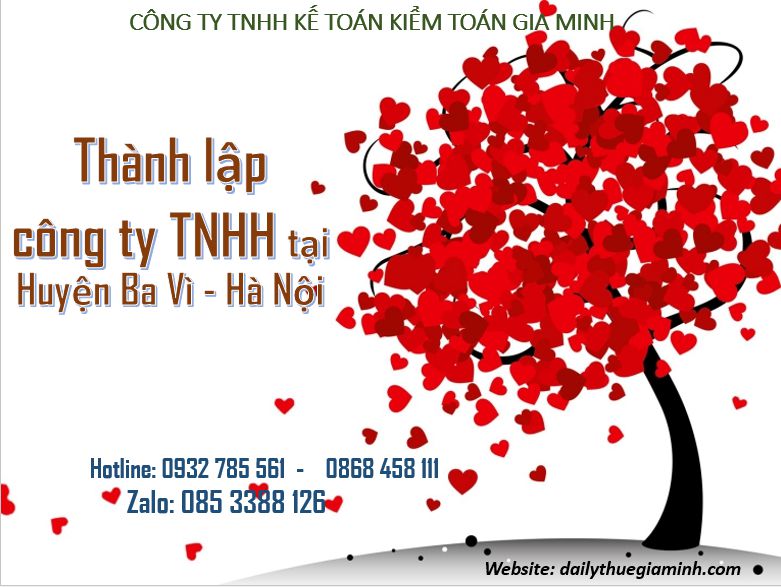 Thành lập công ty TNHH tại Huyện Ba Vì - Hà Nội