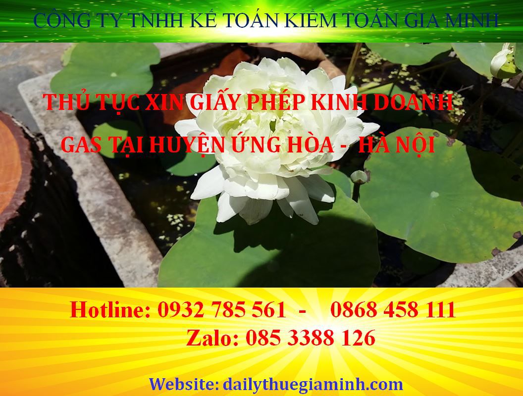 Thủ tục xin giấy phép kinh doanh gas tại Huyện Ứng Hoà - Hà Nội