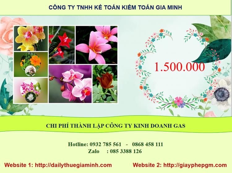 Chi phí thành lập công ty kinh doanh gas tại Huyện Hóc Môn