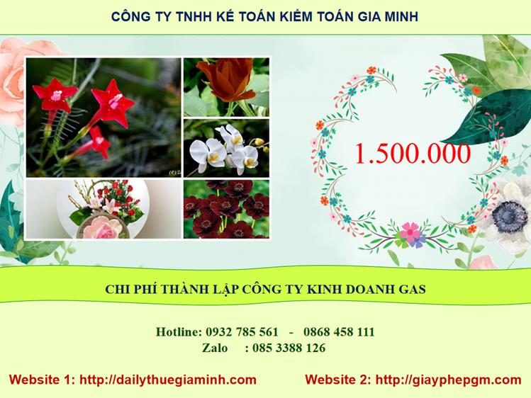 Chi phí thành lập công ty gas tại Huyện Phú Xuyên