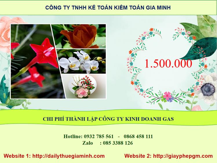 Chi phí thành lập công ty gas tại Huyện Quốc Oai