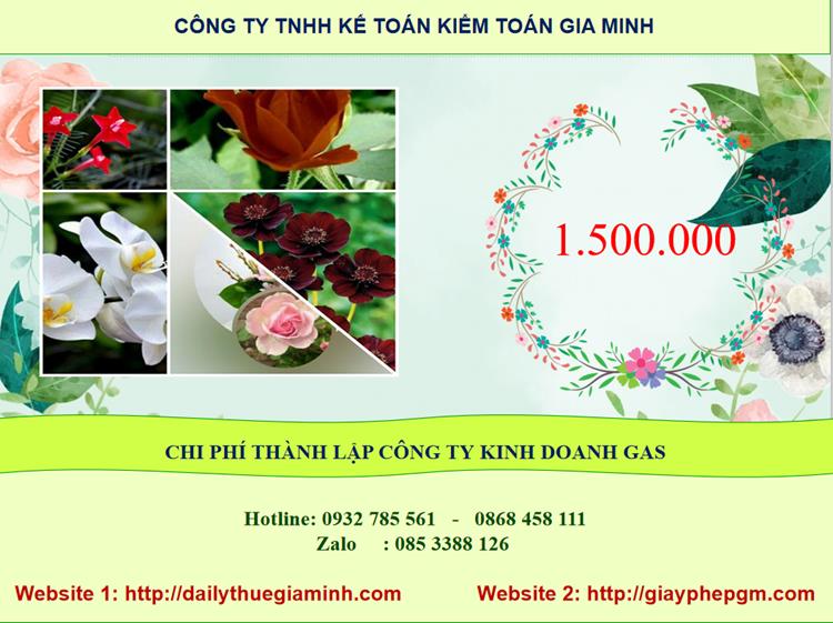 Chi phí thành lập công ty gas tại Huyện Thanh Oai