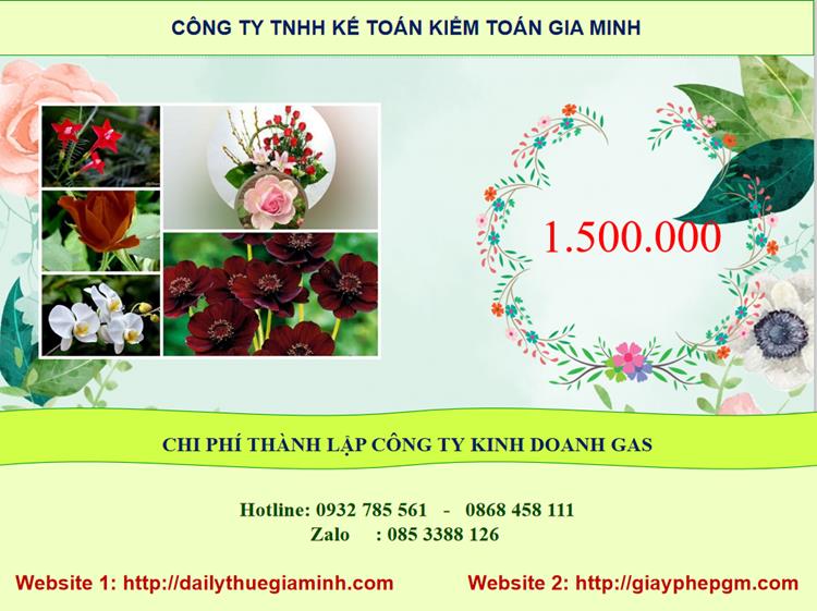 Chi phí thành lập công ty gas tại Kiên Giang