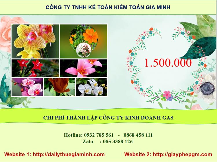 Chi phí thành lập công ty gas tại Quận Thanh Xuân