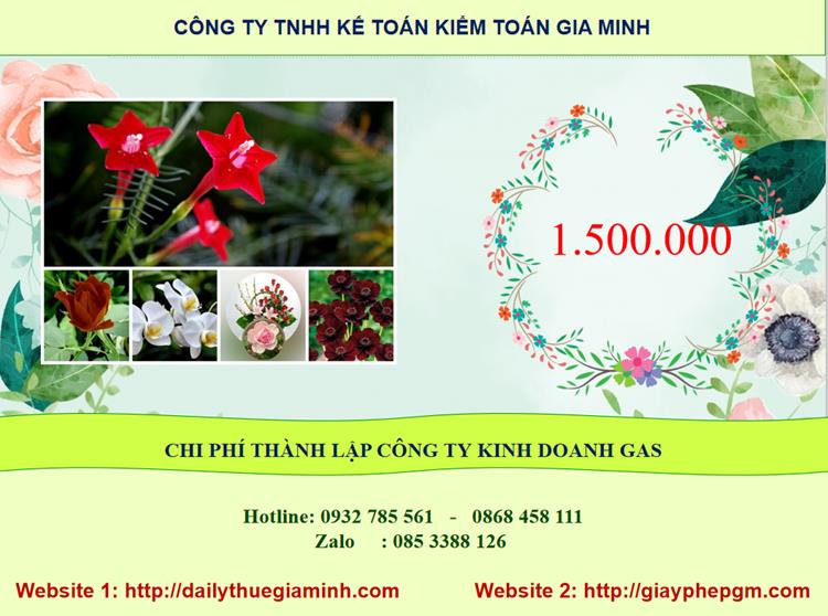 Chi phí thành lập công ty gas tại Thanh Hóa