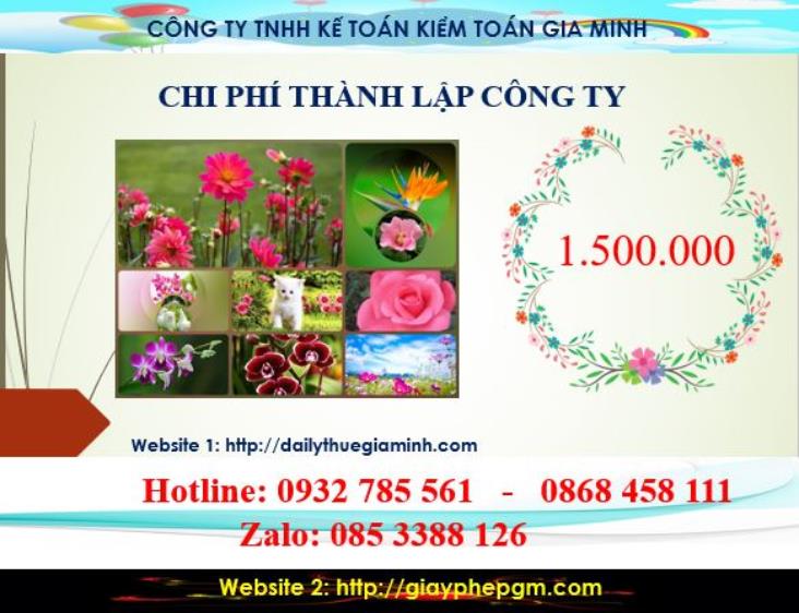 Chi phí thành lập công ty kinh doanh vàng tại Huyện Mê Linh
