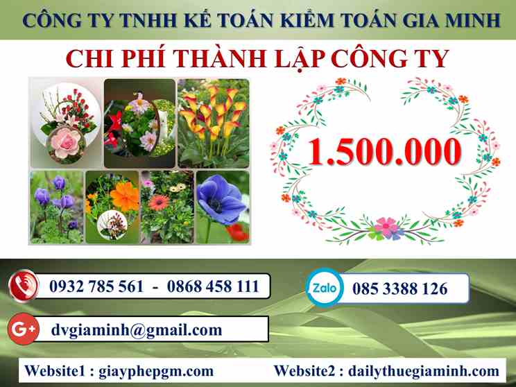 Chi phí dịch vụ thành lập công ty Quận Tân Phú