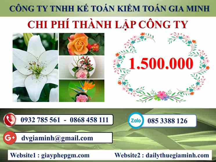 Chi phí dịch vụ thành lập công ty Thừa Thiên Huế