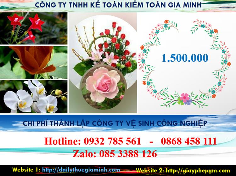 Chi phí thành lập công ty vệ sinh công nghiệp tại Huyện Bình Chánh