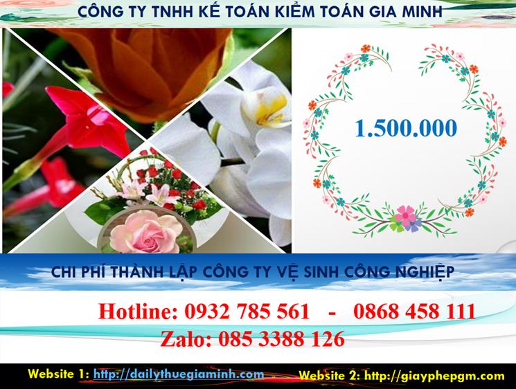 Chi phí thành lập công ty vệ sinh công nghiệp tại Huyện Hóc Môn