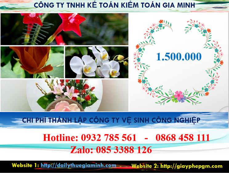 Chi phí thành lập công ty vệ sinh công nghiệp tại TP Hồ Chí Minh