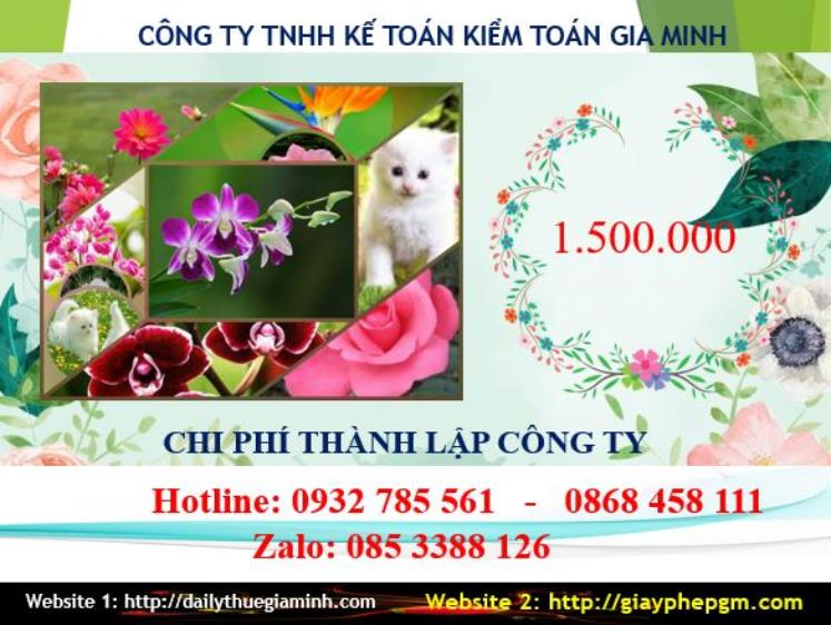 Phí dịch vụ thành lập công ty Huyện Phú Giáo