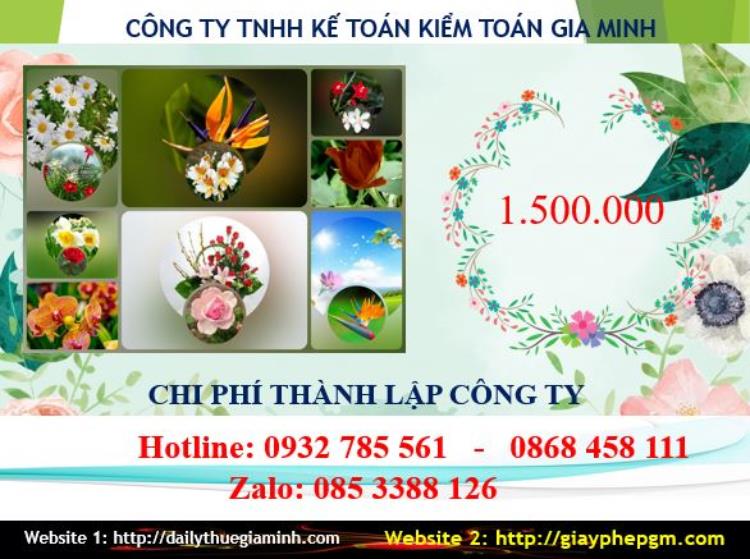 Phí dịch vụ thành lập công ty Quận Tân Phú