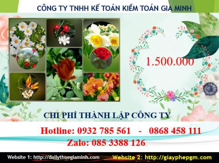 Phí dịch vụ thành lập công ty Bình Thuận