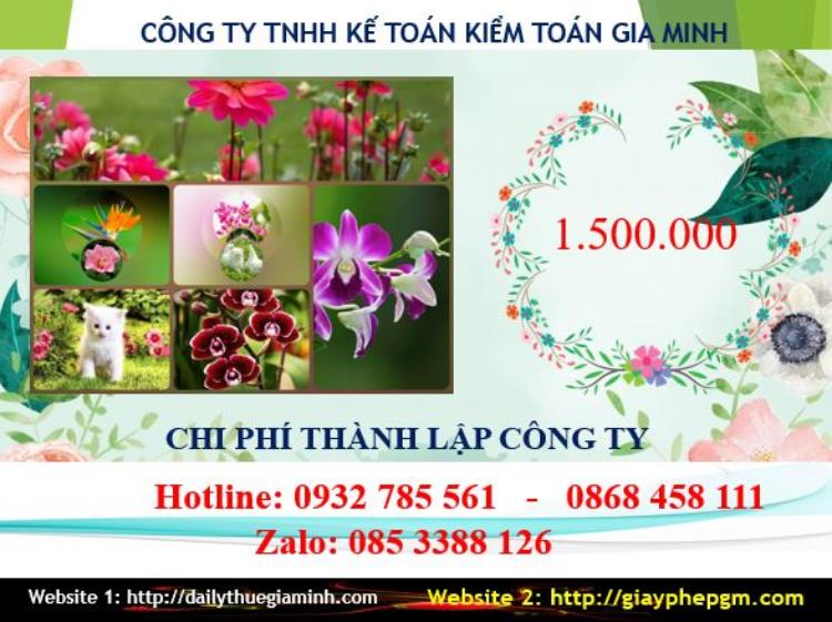 Phí dịch vụ thành lập công ty Hà Nội