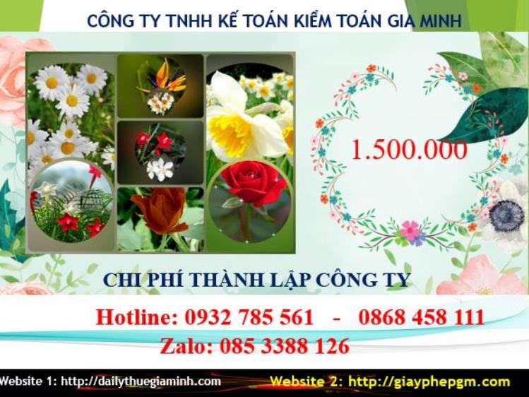 Phí dịch vụ thành lập công ty Nam Định