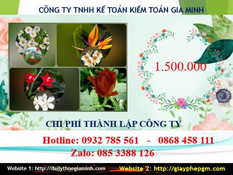 Phí dịch vụ thành lập công ty tại Quảng Nam