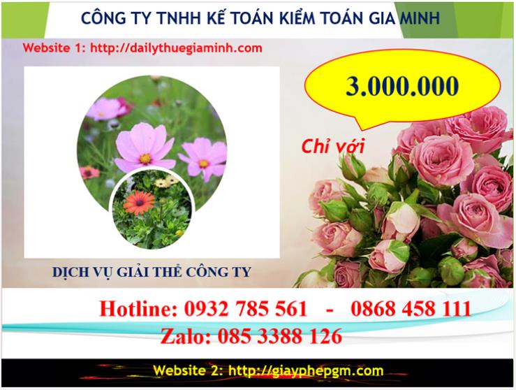 Chi phí giải thể doanh nghiệp tại Huyện Mê Linh