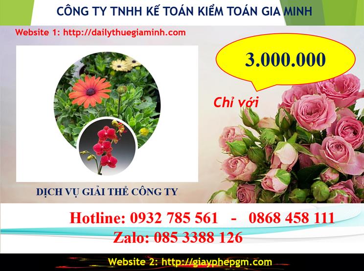 Chi phí dịch vụ giải thể công ty Quận Ô Môn