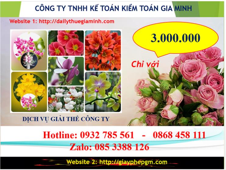 Chi phí dịch vụ giải thể công ty TP Hà Nội