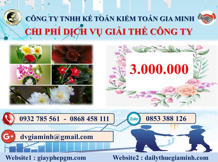 Chi phí dịch vụ giải thể công ty trọn gói ở Cao Bằng