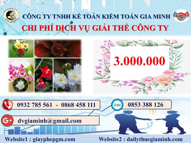  Chi phí dịch vụ giải thể công ty trọn gói ở Hà Tĩnh