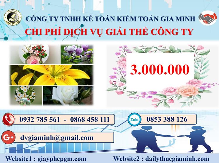  Chi phí dịch vụ giải thể công ty trọn gói ở Huyện An Dương