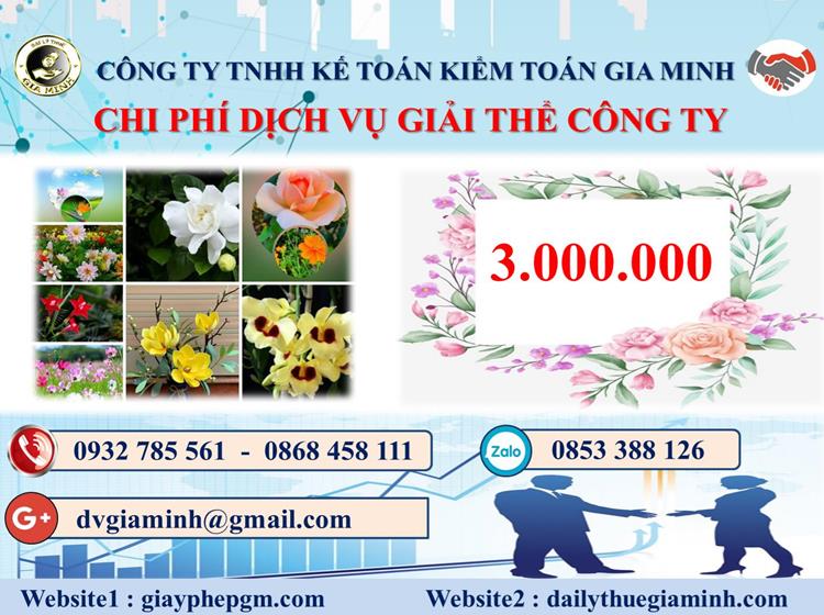  Chi phí dịch vụ giải thể công ty trọn gói ở Nghệ An