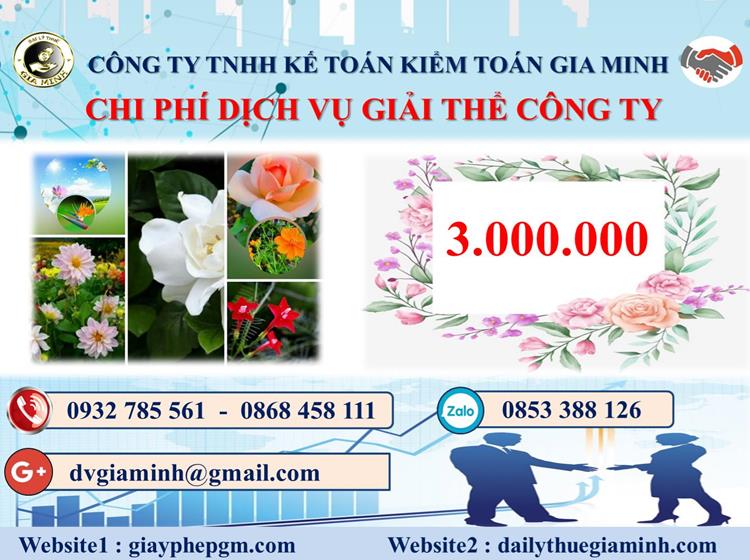  Chi phí dịch vụ giải thể công ty trọn gói ở Quận Bình Tân