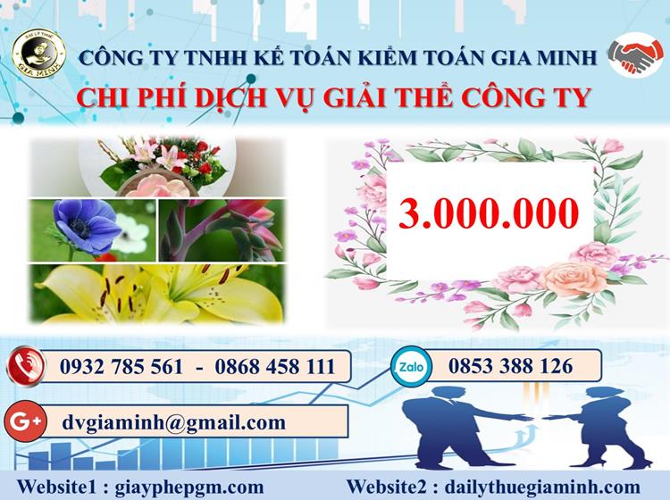  Chi phí dịch vụ giải thể công ty trọn gói ở Quảng Bình