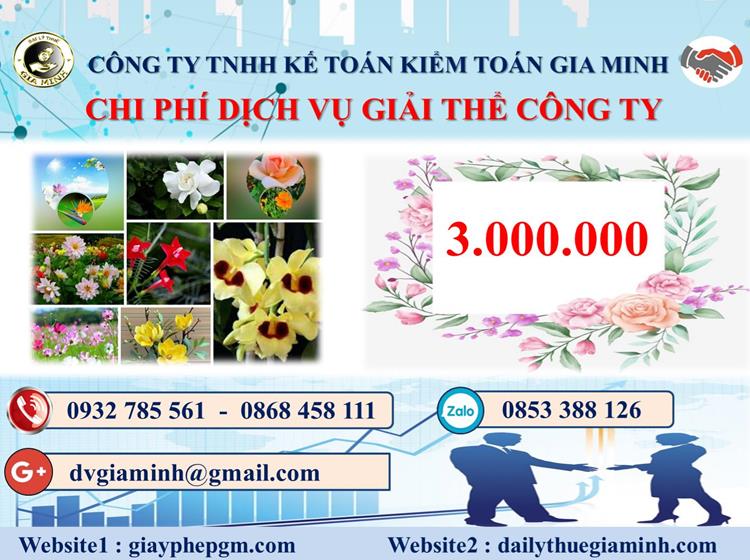  Chi phí dịch vụ giải thể công ty trọn gói ở Quảng Trị