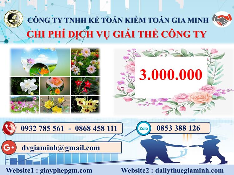  Chi phí dịch vụ giải thể công ty trọn gói ở Thái Nguyên