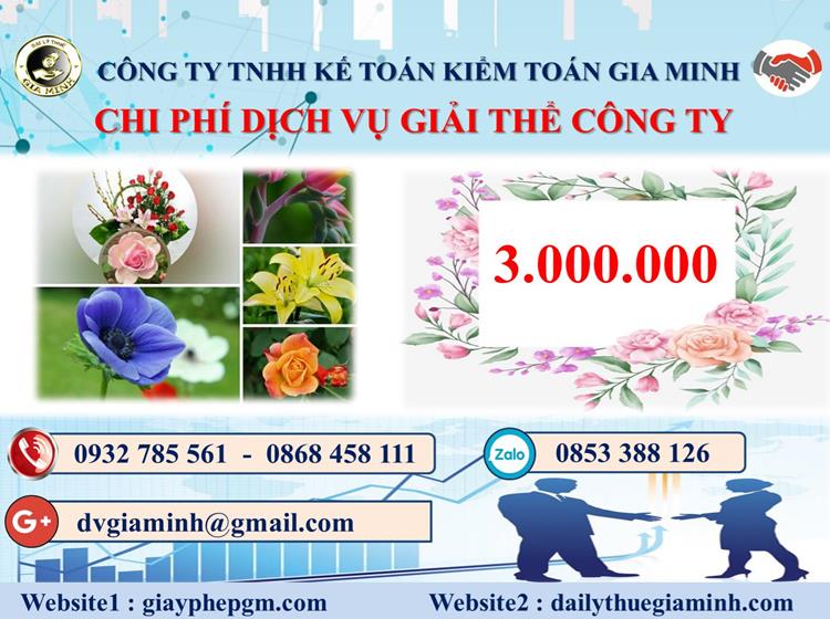 Chi phí dịch vụ giải thể công ty trọn gói ở Tuyên Quang