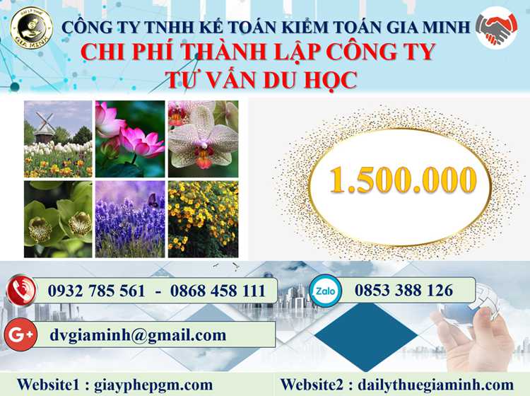 Chi phí thành lập công ty tư vấn du học tại Bình Thuận