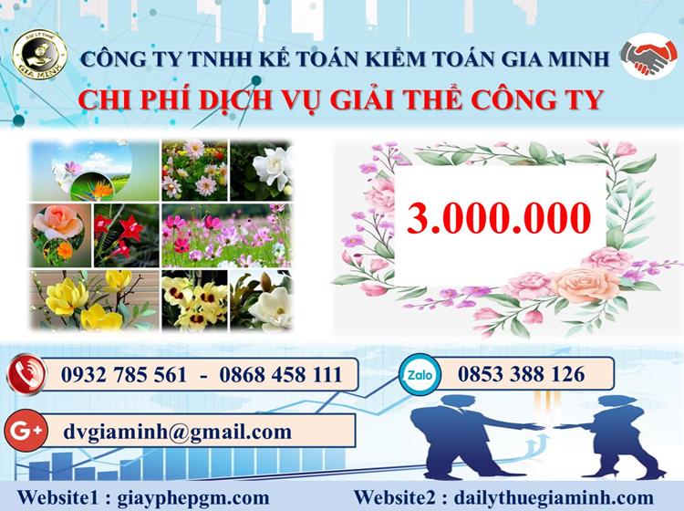Chi phí thủ tục giải thể công ty tại Huyện Vĩnh Bảo