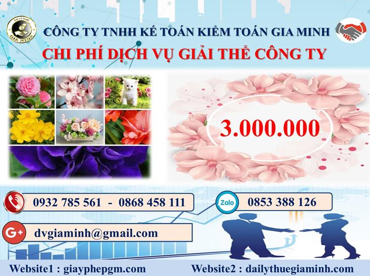 Chi phí thủ tục giải thể công ty tại Quận Gò VấpChi phí thủ tục giải thể công ty tại Quận Gò Vấp
